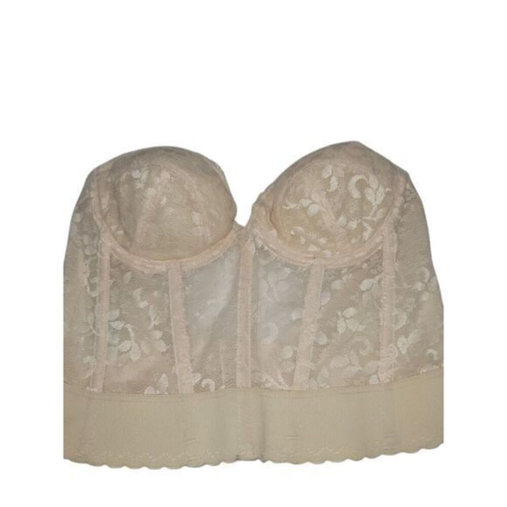 CARNIVAL vintage Size 36B Ivory Bustier corset Cropped bra Top 90s Lingerie NWOT - Picture 3 of 9